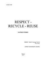 Referāts 'Respect - Recycle - Reuse', 1.