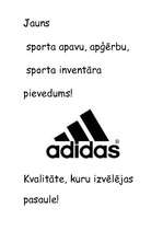 Referāts 'Veikala "Adidas" mārketinga plāns', 9.