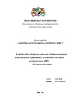 Referāts 'Loģistikas tīklu plānošanas uzdevuma risināšana, izmantojot atvērtā pirmkoda loģ', 1.