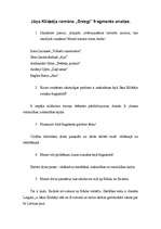 Konspekts 'Jāņa Klīdzēja romāna "Sniegi" fragmenta analīze', 1.