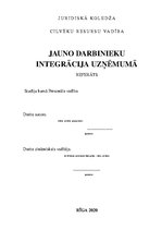 Referāts 'Jauno darbinieku integrācija uzņēmumā', 1.