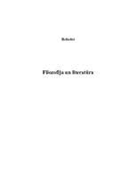 Referāts 'Filosofija un literatūra', 1.