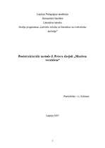 Referāts 'Poststrukturālā metode J.Petera dzejolī "Maniem vecākiem"', 1.