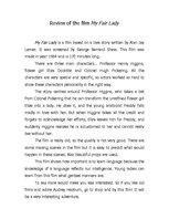 Eseja 'Review of the Film "My Fair Lady"', 1.
