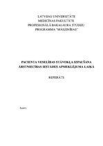 Referāts 'Pacienta veselības stāvokļa izpaušana ārstniecības iestādes apmeklējuma laikā', 1.