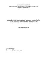 Diplomdarbs 'Izdegšanas sindroma saistība ar apmierinātību ar darbu sociālās aprūpes personāl', 1.
