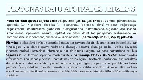 Prezentācija 'Fizisko personu datu apstrādes likums', 9.