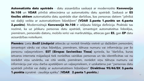 Prezentācija 'Fizisko personu datu apstrādes likums', 10.