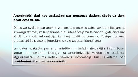 Prezentācija 'Fizisko personu datu apstrādes likums', 14.