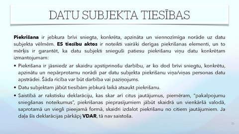 Prezentācija 'Fizisko personu datu apstrādes likums', 23.