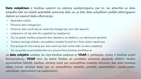 Prezentācija 'Fizisko personu datu apstrādes likums', 25.
