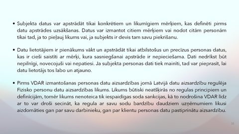 Prezentācija 'Fizisko personu datu apstrādes likums', 33.