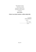 Referāts 'Faktori, kas ietekmē studentu veselību studiju laikā', 1.