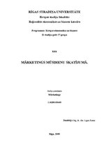 Konspekts 'Mārketings mūsdienu skatījumā', 1.