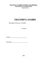 Paraugs 'Finanses un kredīts', 1.