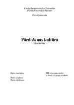 Referāts 'Pārdošanas kultūra', 1.