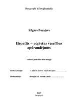 Referāts 'Hepatīts – nopietns veselības apdraudējums', 1.