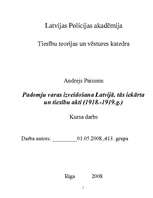 Referāts 'Padomju varas izveidošana Latvijā, tās iekārta un tiesību akti (1918.-1919.g.)', 1.