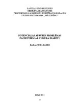 Referāts 'Potenciālās aprūpes problēmas pacientiem ar cukura diabētu', 1.
