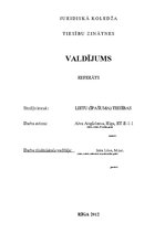 Referāts 'Valdījums', 1.