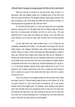 Eseja 'Schools don't Prepare People for Life', 1.