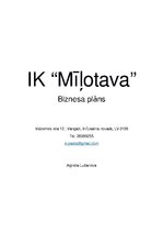 Biznesa plāns 'Individuālais komersants "Mīļotava"', 1.