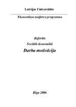 Referāts 'Darba motivācija', 1.
