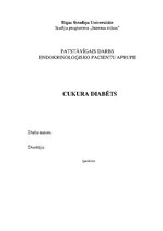 Referāts 'Cukura diabēts', 1.