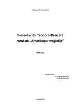 Referāts 'Sieviešu tēli Teodora Dreizera romānā "Amerikāņu traģēdija"', 1.