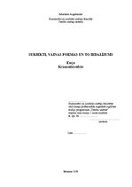 Eseja 'Subjekti, vainas formas un to iedalījums', 1.