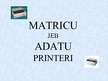 Prezentācija 'Matricu jeb adatu printeri', 1.