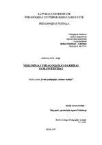 Eseja 'Veiksmīgas pedagoģiskās darbības pamatvērtības', 1.