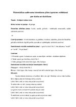 Konspekts 'Matemātikas uzdevumu īstenošanas plāns izpratnes veidošanai par skaitu un skaitī', 1.