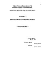Referāts 'Rentabilitātes paaugstināšanas projekts', 1.