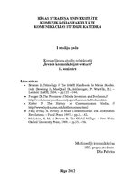 Konspekts 'Komunkācijas vēstures jēdziens, priekšmets un pētījumi', 1.