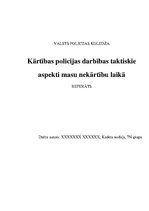 Referāts 'Kārtības policijas darbības taktiskie aspekti masu nekārtību laikā', 1.