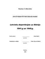 Referāts 'Latviešu deportācijas uz Sibīriju 1941. un 1949.gadā', 1.