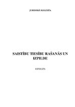 Referāts 'Saistību tiesību rašanās un izpilde', 1.