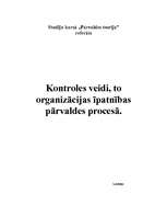 Referāts 'Kontroles veidi, to organizācijas īpatnības pārvaldes procesā', 1.