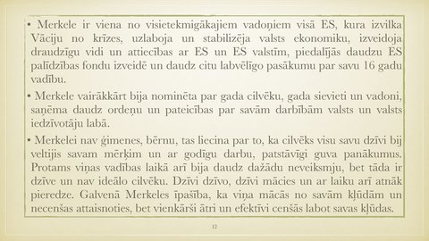 Prezentācija 'Angela Merkele kā pasaules līderis - apraksts', 12.