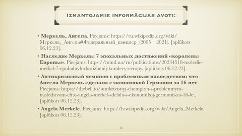Prezentācija 'Angela Merkele kā pasaules līderis - apraksts', 13.
