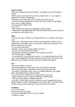 Konspekts 'Oral Test for Grade 8 in English', 1.