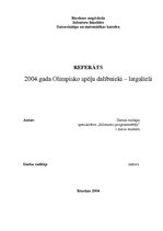 Referāts '2004.gada Olimpisko spēļu dalībnieki - latgalieši', 1.