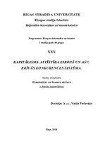 Konspekts 'Kapitālisma attīstība Eiropā un ASV. Brīvās konkurences sistēma', 1.