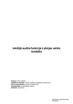 Referāts 'Iekšējā audita funkcija Latvijas valsts iestādēs', 1.