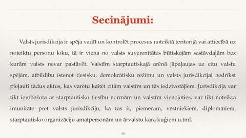 Prezentācija 'Valsts jurisdikcijas jēdziens', 30.