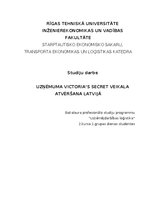 Biznesa plāns 'Uzņēmuma Victoria’s Secret veikala atvēršana Latvijā', 1.