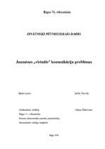 Referāts 'Jaunatnes "virtuālo" komunikāciju problēmas', 1.