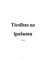 Referāts 'Tiesības uz īpašumu', 1.