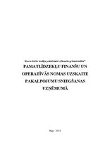 Referāts 'Pamatlīdzekļu operatīvās un finanšu nomas uzskaite uzņēmumā', 1.